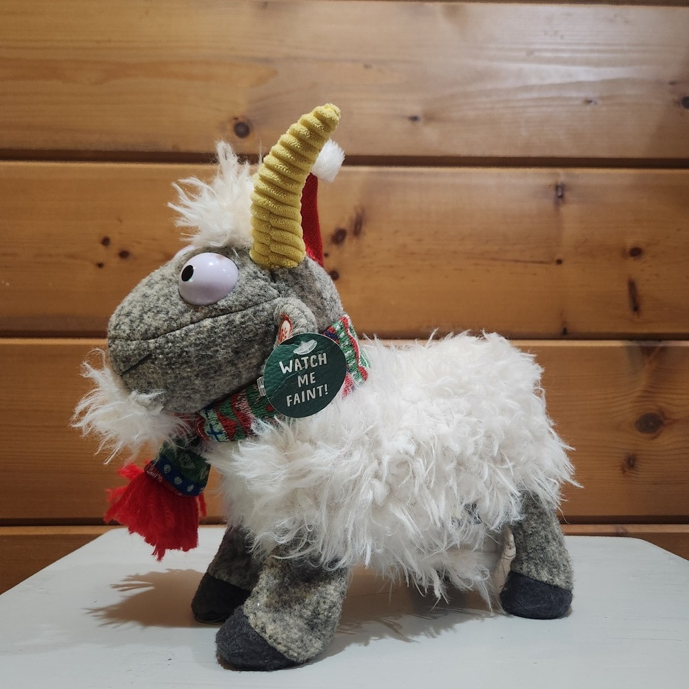 Hallmark Christmas 'Tis the‎ Screamin' Fainting Goat w Sound & Motion. Works!